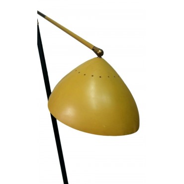 Lampada da terra in ottone e marmo produzione Stilux, 1970s vintage